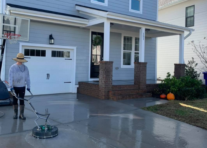 Driveway Cleaning service result project in Orange County NC