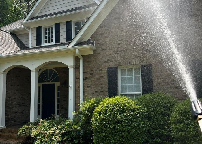 House Washing before after cleaning project in Graham NC